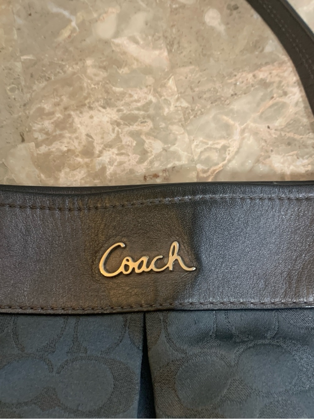 Coach Ashley Lurex Bag Shoulder One Handle Purse Metallic Signature Cs Authentic - Picture 8 of 16
